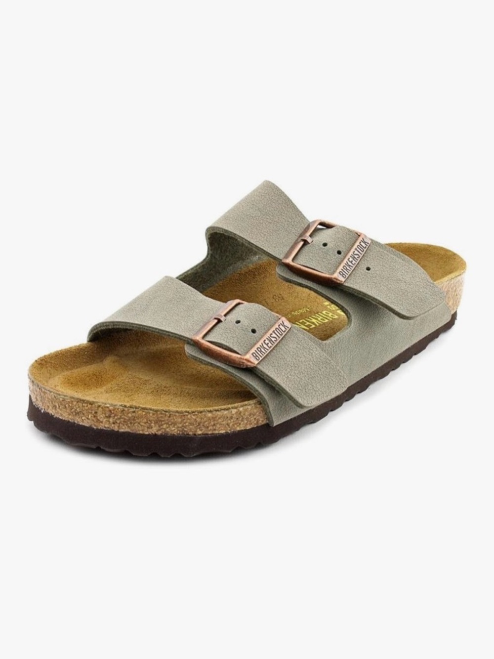 Unisex Birkenstock Arizona Two-Strap Sandal in Light Olive Green/Grey